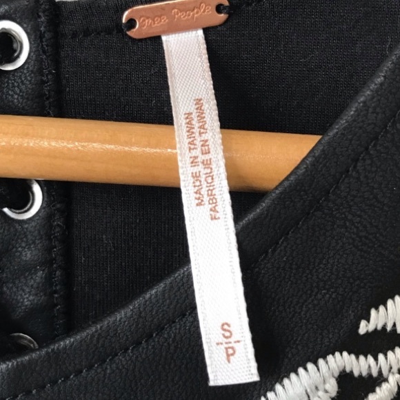 Free People dark night runaway ruffle leather tunic size Small - Picture 9 of 10